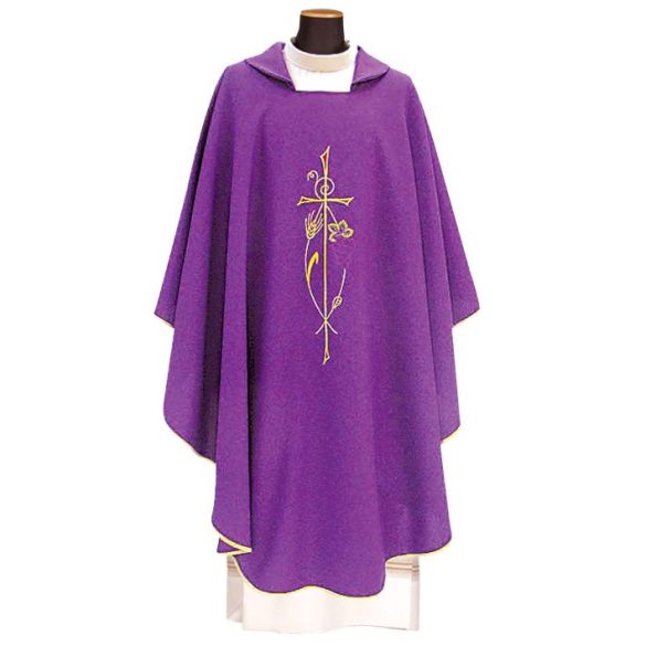 Hímzett miseruha stólával, liturgikus színekben