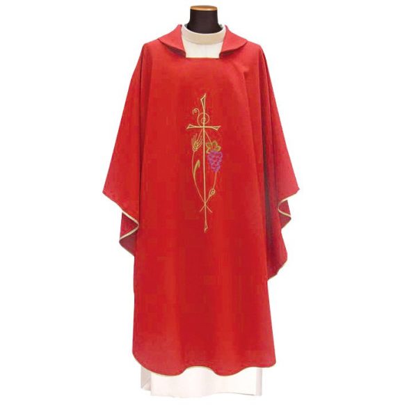 Hímzett miseruha stólával, liturgikus színekben