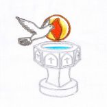 Keresztelői kising galamb motívummal