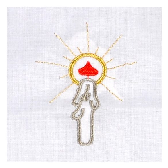 Keresztelői kising gyertya motívummal