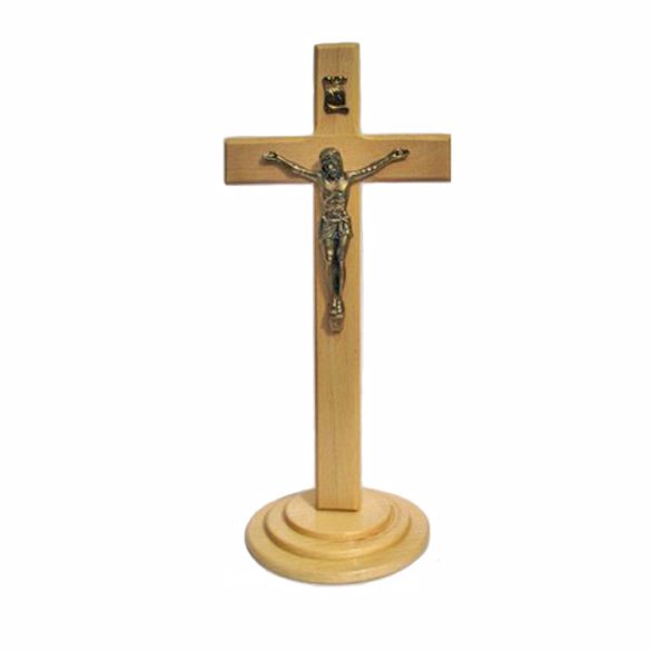 Fa feszület fém korpusszal 24 cm