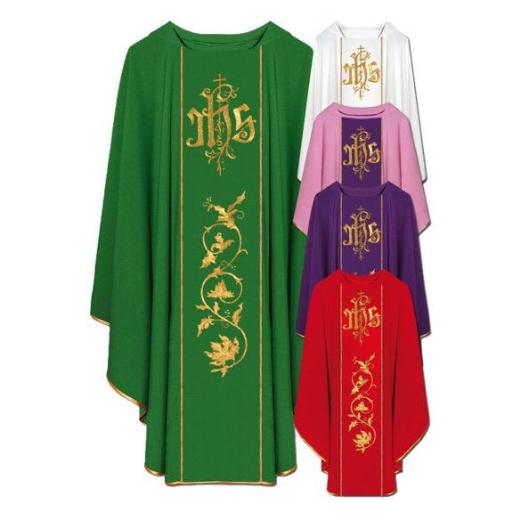Hímzett miseruha liturgikus színekben