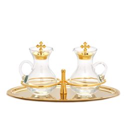 Ampolna készlet aranyozott tálcán