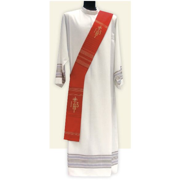 Diakónus stóla liturgikus színekben